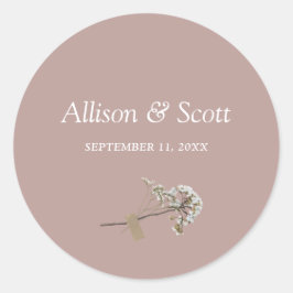 Dusty Rose Minimal Elegante Florenz Runder Aufkleber