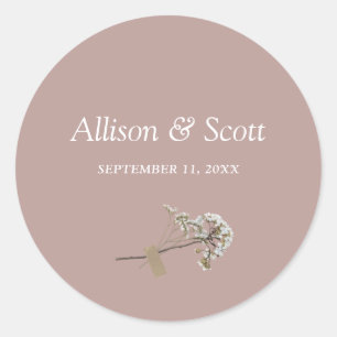 Dusty Rose Minimal Elegante Florenz Runder Aufkleber