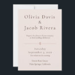 Dusty Rose Minimalist Wedding Invitation Einladung<br><div class="desc">A romantic dusty rose minimalist wedding invitation featuring elegant typography and a delicate rose divider. Perfect for boho,  terracotta,  desert rose,  and modern romantic wedding themes.</div>