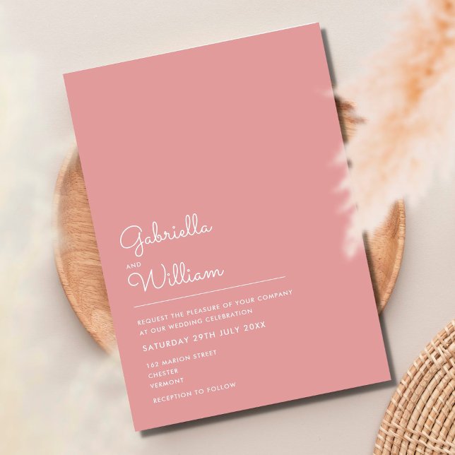 Dusty Rose Minimalistisch Mauve Wedding Einladung (Von Creator hochgeladen)