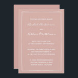 Dusty Rose Minimalistisch Moderne Einladungen für<br><div class="desc">Zeitgemäße Hochzeitseinladung - Ändern Sie die Hintergrundfarbe in eine beliebige Farbe! LÖSCHEN Sie sie oder ändern Sie die Farbe der Rechtecke Akzent! ÄNDERN Sie die Schriftart,  den Text,  die Textfarbe. Verwenden Sie diese Vorlage,  um Ihre eigenen einzigartigen Hochzeitseinladungen und koordinierenden Stücke zu entwerfen.</div>