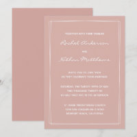 Dusty Rose Minimalistisch Moderne Einladungen für 