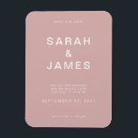 Dusty Rose Minimalistisch Moderne Hochzeit retten  Magnet<br><div class="desc">Dusty Rose Minimalistisch Moderne Hochzeit speichern Sie das Date Magnet. Personalisieren Sie diese Save the Date Karte mit Ihren Daten,  Nachrichten und anderen Informationen.</div>