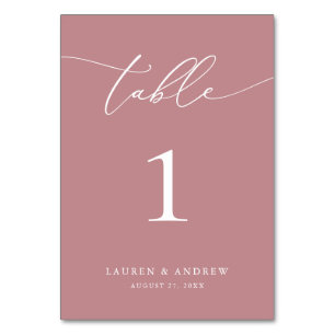 Dusty Rose Minimalistisch Wedding   Event Custom Tischnummer