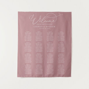Dusty Rose Minimalistische Hochzeitssattelkarte Wandteppich