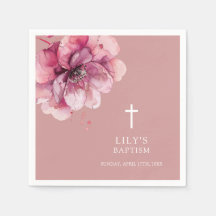 Dusty Rose Moderne Aquarelltaufe