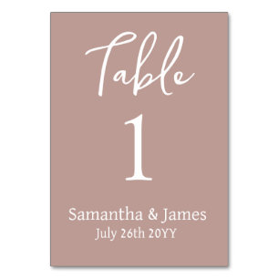Dusty Rose Moderne Eleganz Hochzeit Tischnummer