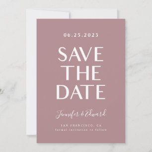 Dusty Rose Moderne Hochzeit rettet das Datum Save The Date