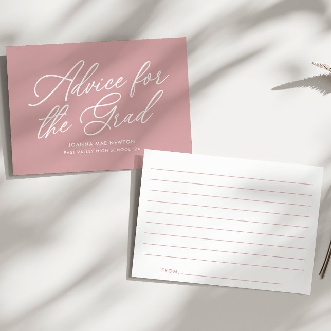 Dusty Rose Moderner Abschluss Hinweiskarte (Von Creator hochgeladen)