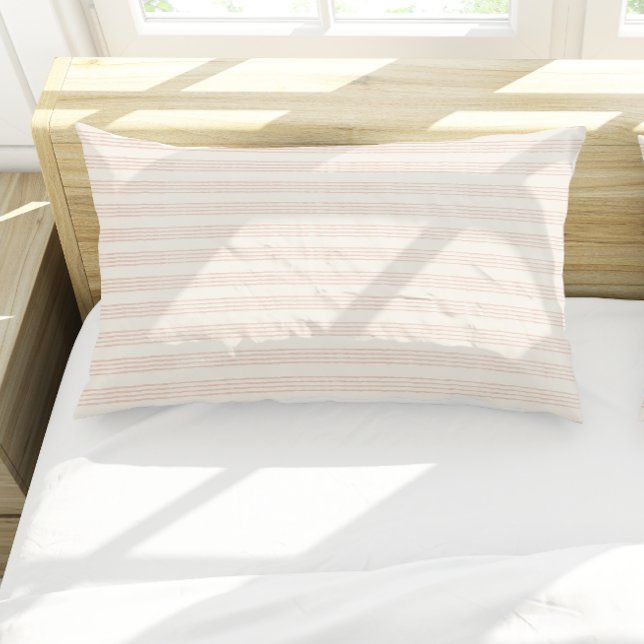 Dusty Rose Moderner Minimalistischer Streifen Boho Kissenbezug (Dusty Rose Modern Minimalist Stripe Boho Pillow Case)