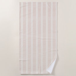 Dusty Rose Moderner Minimalistischer Streifen Boho Strandtuch
