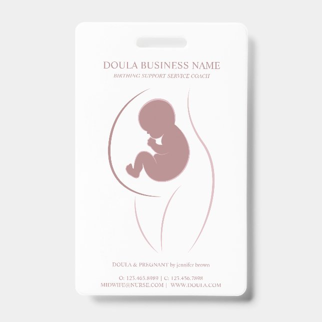 Dusty Rose Mutter Baby Branding Ausweis (Vorderseite)