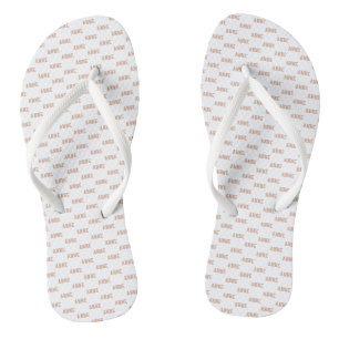 Dusty Rose Name Muster Weiß Flip Flops
