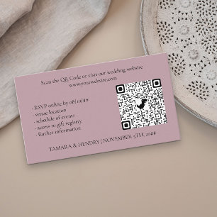 Dusty Rose Online UAWG QR Code Hochzeit Begleitkarte