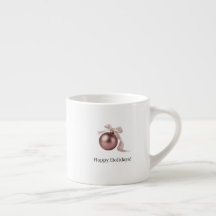 DUSTY ROSE ORNAMENT ESPRESSO MUG FOR CHIC HOLIDAYS