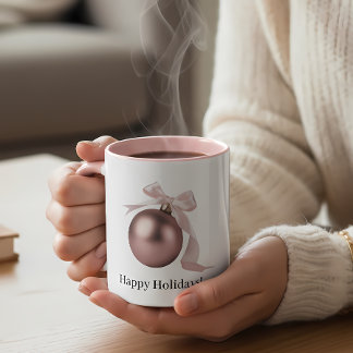DUSTY ROSE ORNAMENT MUG FOR CHIC HOLIDAYS TASSE