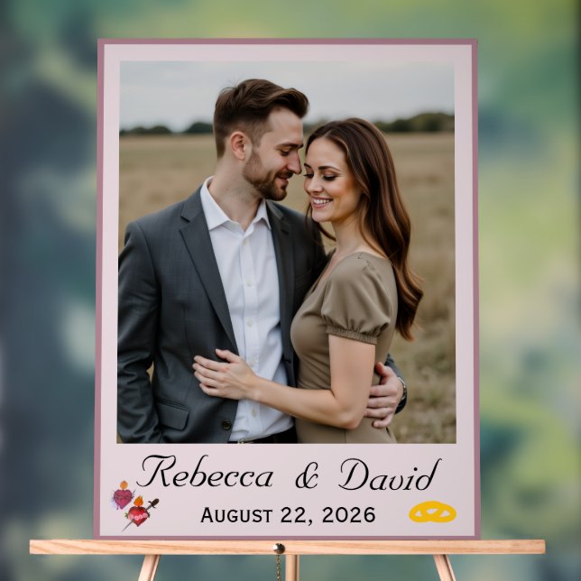 Dusty Rose & Pale Pink Two Hearts Catholic Wedding Acrylschild (Neutral)