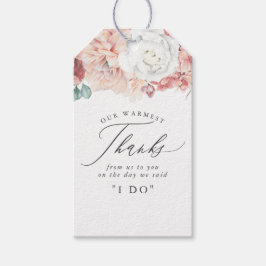 Dusty Rose Peach Blume Elegant Vielen Dank Geschenkanhänger