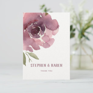 Dusty Rose Peony Elegant Wedding Danke-Card Dankeskarte