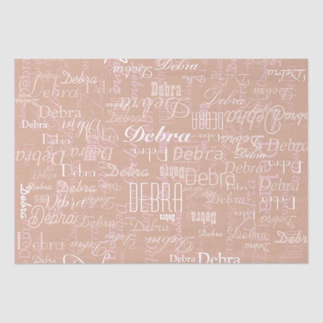 Dusty Rose Personalisierter Name Seidenpapier (Vorderseite)