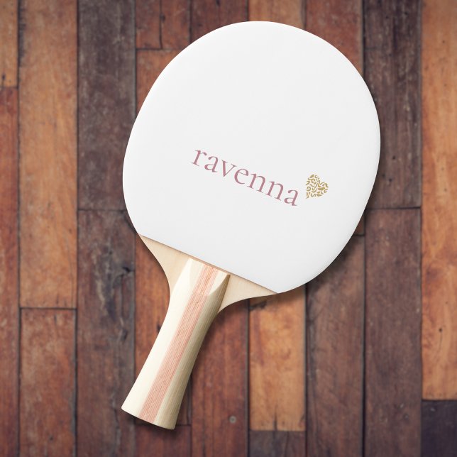 Dusty Rose Personalized Name Gold Leopard Heart Tischtennis Schläger (Von Creator hochgeladen)