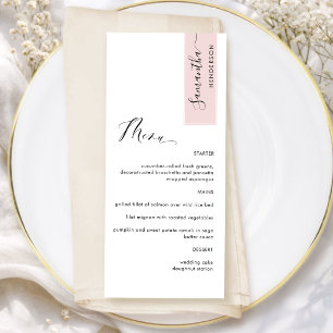 Dusty Rose Personalized with Guest Name Elegant Menükarte