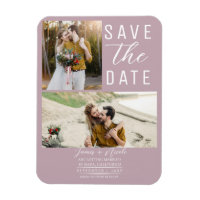 Dusty Rose Pink 2 Fotos Save the Date Hochzeit