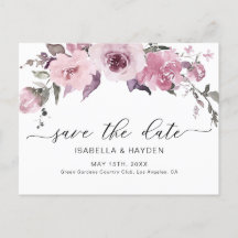 Dusty Rose Pink Blush Floral Blume Save the Date
