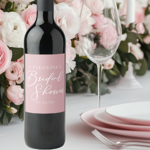Dusty Rose Pink Brautparty Personalisiert Weinetikett