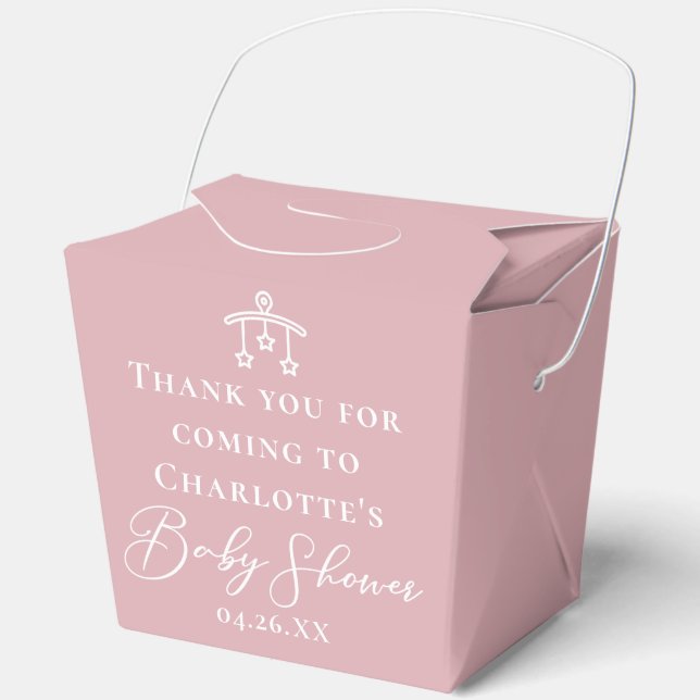 Dusty Rose Pink Chic Custom Baby Shower Fortune Geschenkschachtel (Vorderseite)
