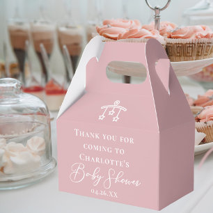 Dusty Rose Pink Chic Personalisiert Baby Dusche Geschenkschachtel