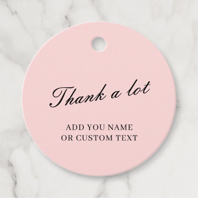 Dusty Rose Pink Danke-Design Geschenkanhänger (Vorderseite)