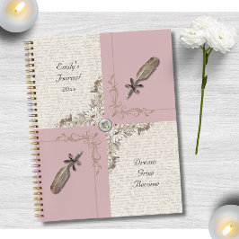 Dusty Rose Pink Diary Cottagecore Style Notizbuch