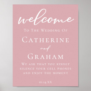 Dusty Rose Pink Feminine Typografy Wedding Poster