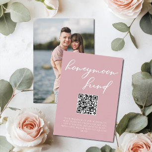 Dusty Rose Pink Honeymoon Fund mit Couple Foto Begleitkarte