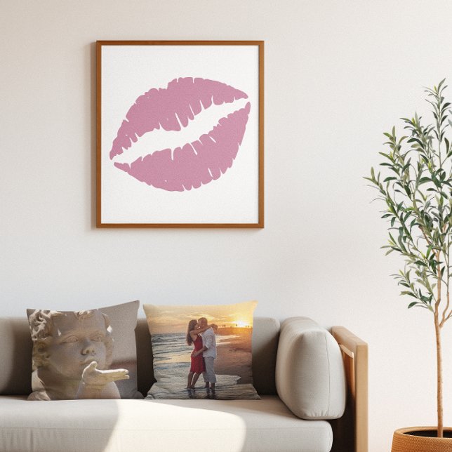 Dusty Rose Pink Lipstick Lippen Poster (Dusty Rose Pink Lipstick Lips Poster)