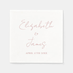 Dusty Rose Pink Moderne Minimalistische Skripthoch Serviette