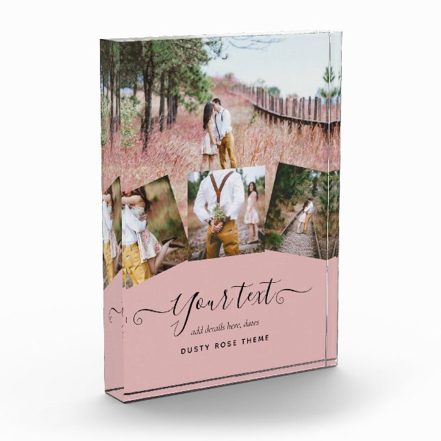 Dusty Rose Pink Newlyweds Wedding FOTO Gift (Links)