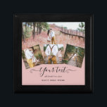 Dusty Rose Pink Newlyweds Wedding FOTO Gift Erinnerungskiste<br><div class="desc">Fügen Sie vier Fotos des verlobten Ehepaares,  frisch vermählte und verheiratete Paar zu diesem staubigen Rose rosa personalisierten Drehbuch Geschenk.</div>