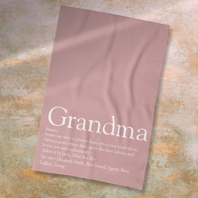 Dusty Rose Pink Oma Granny Definition Geschirrtuch (Dusty Rose Pink Grandma Granny Definition Kitchen Towel)