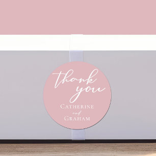 Dusty Rose Pink Typografy Custom Wedding Runder Aufkleber