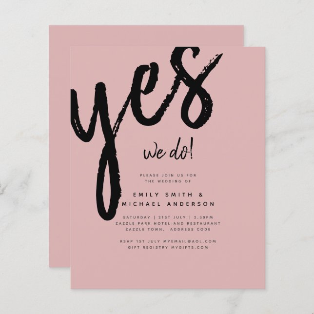 Dusty Rose Pink Wedding (Vorne/Hinten)