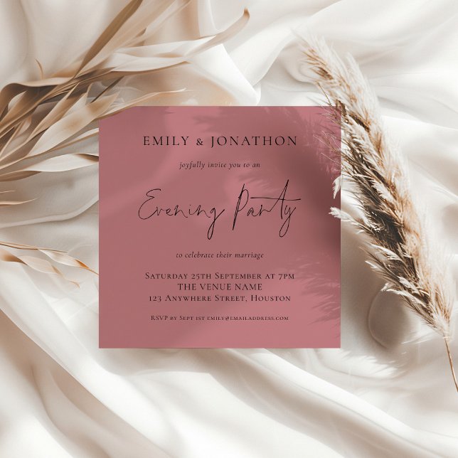 Dusty Rose Pink Wedding Abend Party Einladung (Von Creator hochgeladen)