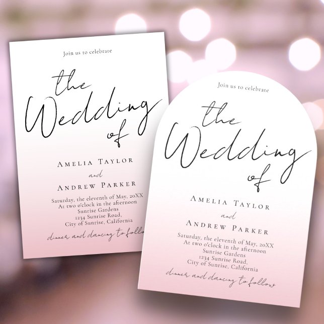 Dusty Rose Pink Wedding Einladung QR Code UAWG (Von Creator hochgeladen)