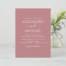 Dusty Rose Pink Wedding Moderne Typografie