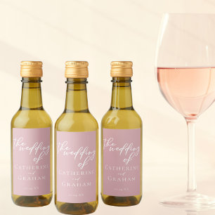 Dusty Rose Pink Wedding Personalisiert Mini Weinetikett