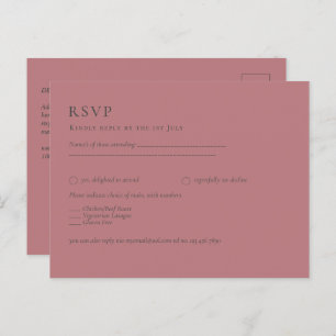 Dusty Rose Pink Wedding Postkarte