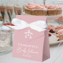 Dusty Rose Pink White Baby Dusche Custom