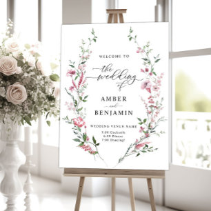 Dusty Rose Pink Wildblumen Hochzeitssymbol Poster