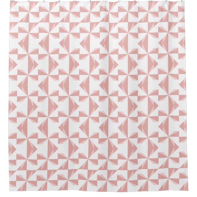 Dusty Rose Pinwheel Duschvorhang (Vorderseite)
